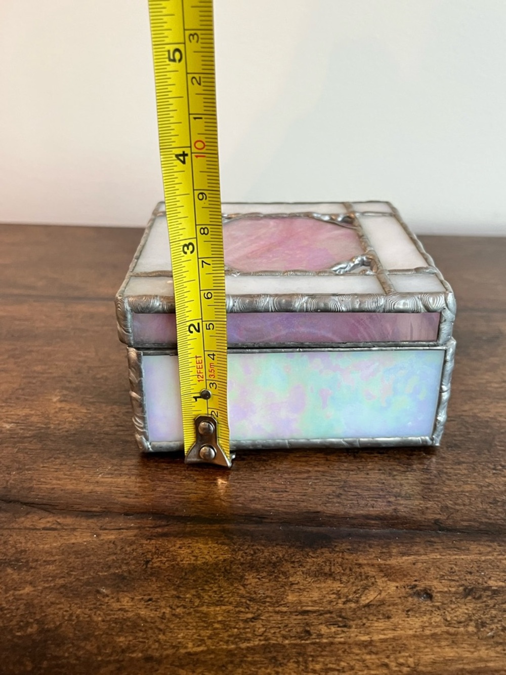 Pink Stained Glass Decorative Trinket Box - Picture 9 of 9